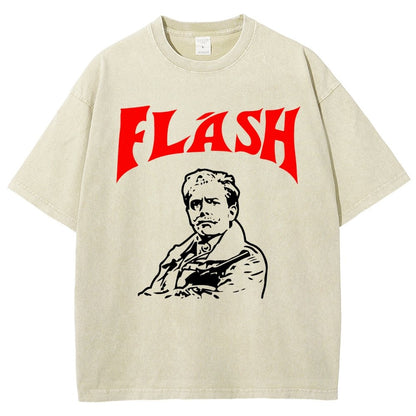 Mister Flashy Flash Spoof Ringer Vintage Distressed T-shirt