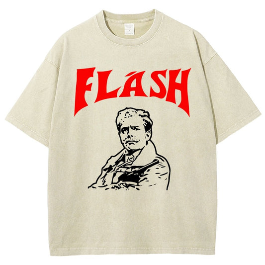 Mister Flashy Flash Spoof Ringer Vintage Distressed T-shirt
