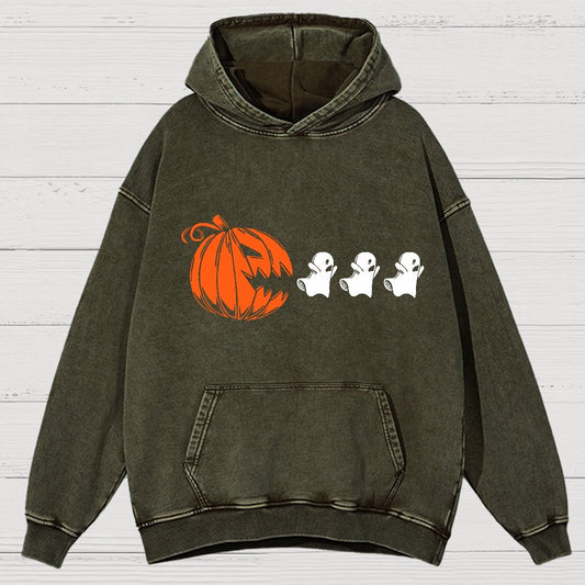 Funny Halloween Ghost  Vintage Distressed Hoodie