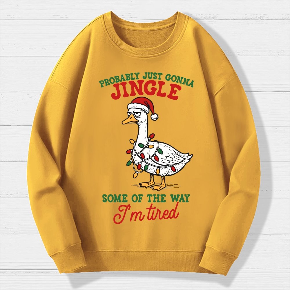 Funny Sarcastic Christmas Goose Geek Cotton Sweatshirt