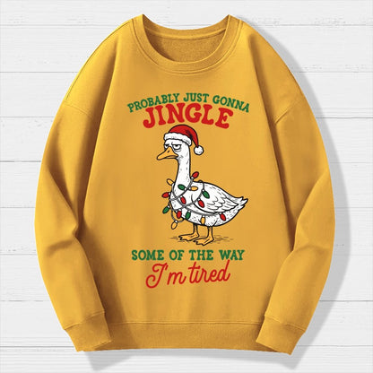 Funny Sarcastic Christmas Goose Geek Cotton Sweatshirt