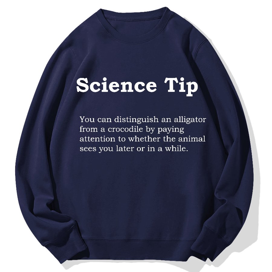 Crocodile Alligator Funny Science Tip Geek Cotton Sweatshirt