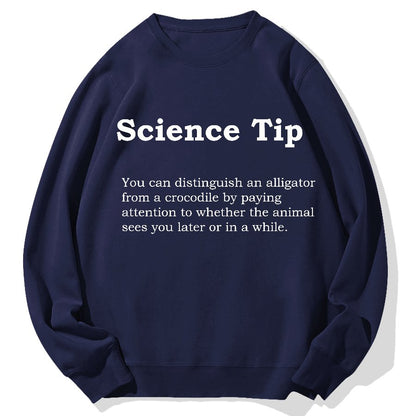 Crocodile Alligator Funny Science Tip Geek Cotton Sweatshirt
