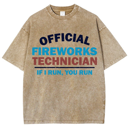Official Fireworks Technician Vintage Distressed T-shirt