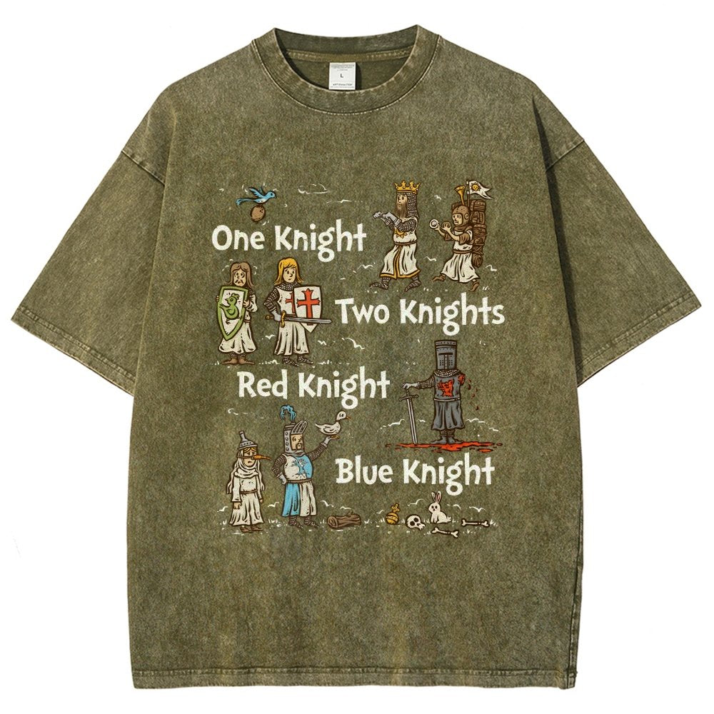 Red Knight Blue Knight Vintage Distressed T-shirt