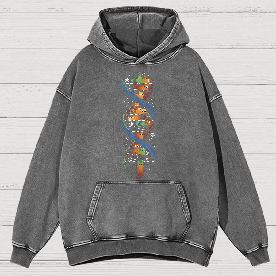 CATS DNA Geeky Vintage Distressed Hoodie