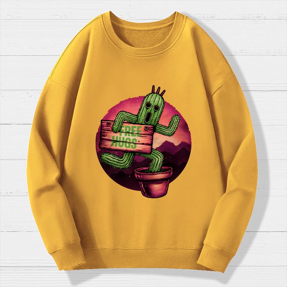 Huggable Cactus Geek Cotton Sweatshirt