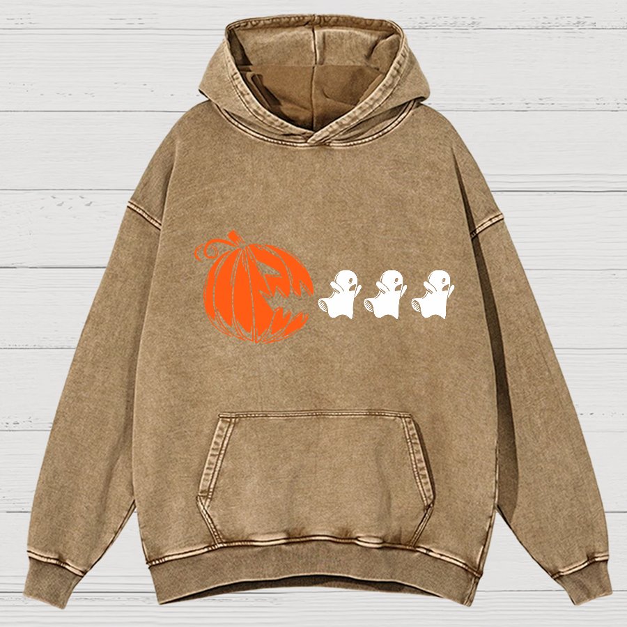 Funny Halloween Ghost  Vintage Distressed Hoodie