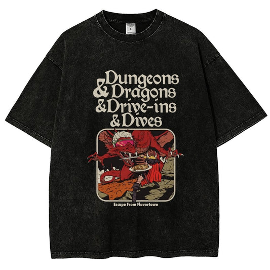 Mystic Realm Dive Ins And Dives Vintage Distressed T-shirt