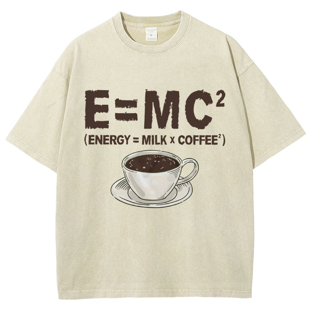 Funny Energy milk coffee science Vintage Distressed T-shirt
