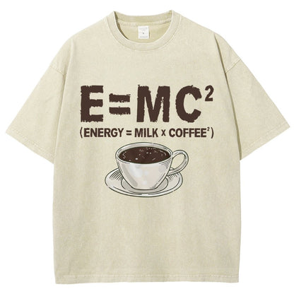 Funny Energy milk coffee science Vintage Distressed T-shirt