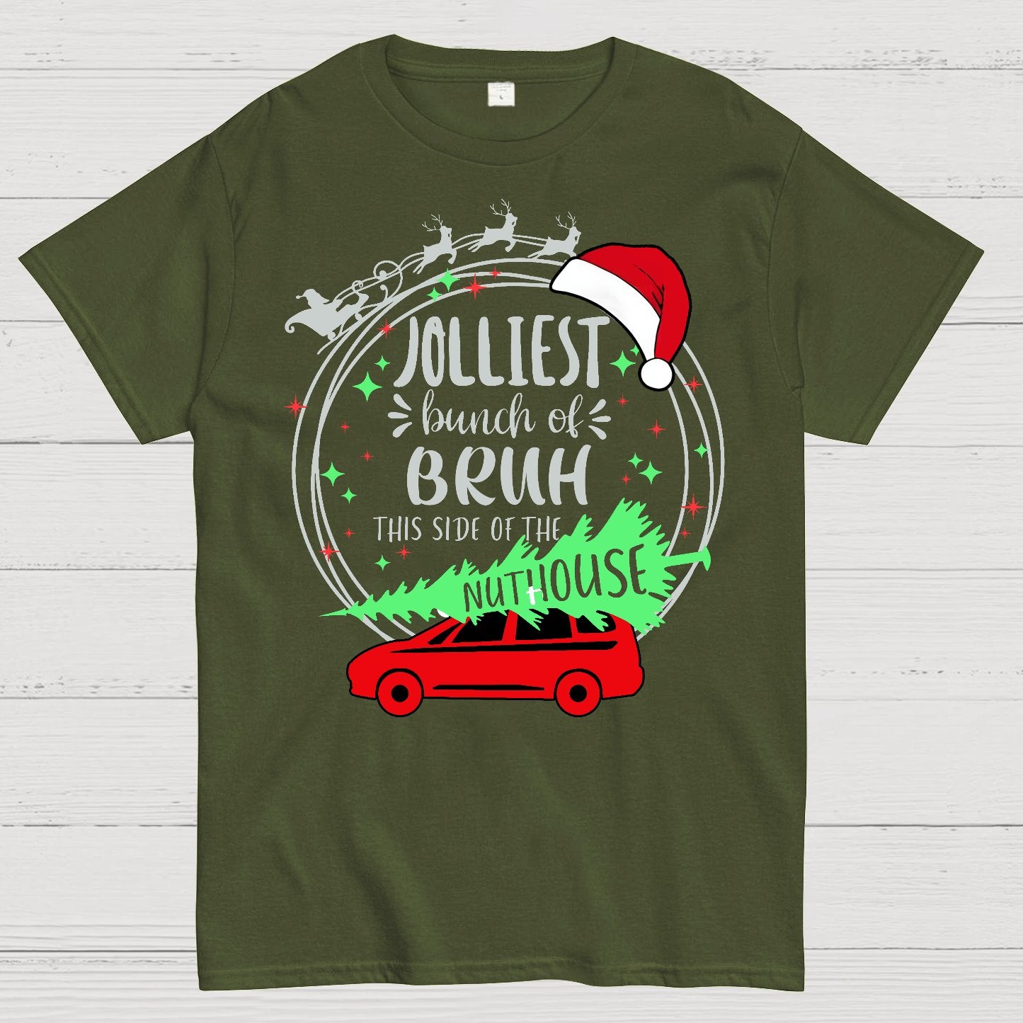 Jolliest Bunch of Bruh Christmas Geek T-Shirt