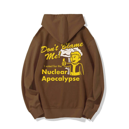 I Voted for the Apocalypse Printed Back Unisex Cotton Hoodie