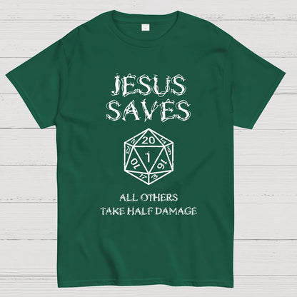 Jesus Saves Berryse che tales 4 posts of damage Geek T-Shirt
