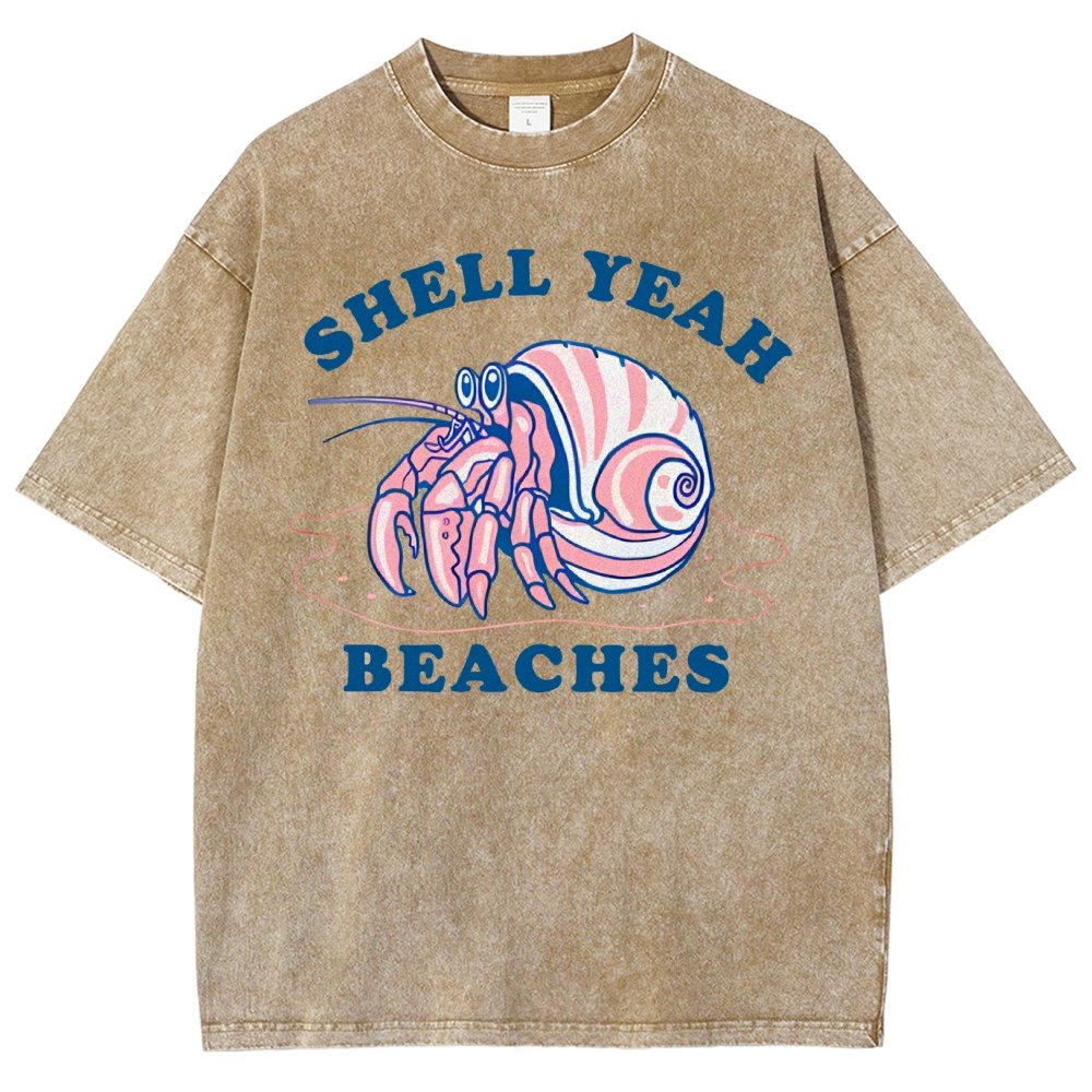 Shell Yeah Beaches Vintage Distressed T-shirt