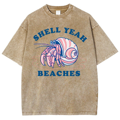 Shell Yeah Beaches Vintage Distressed T-shirt