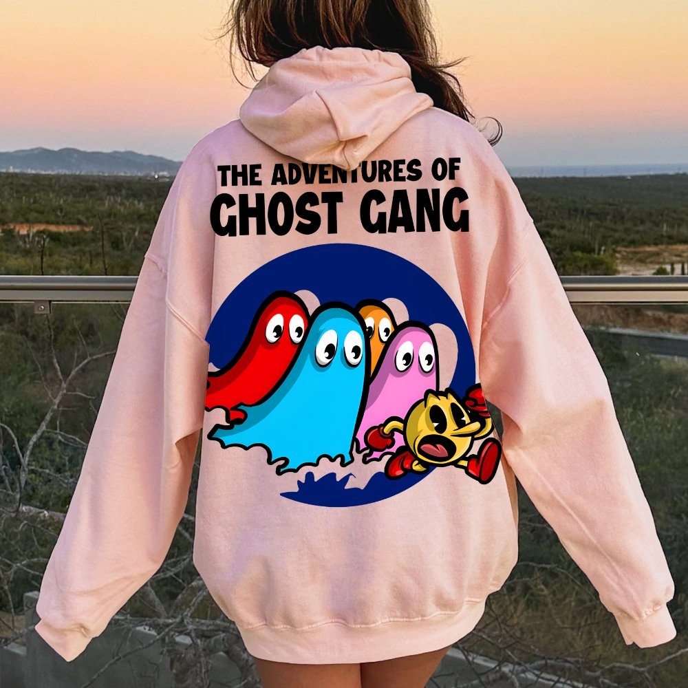 The Adventures Of Ghost Gang Printed Back Cotton Hoodie