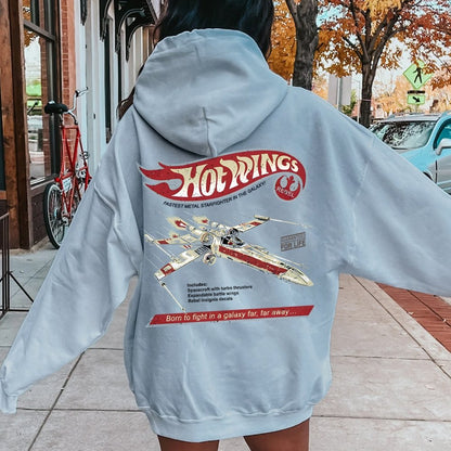 Hot Wings Rebel Printed Back Unisex Cotton Hoodie