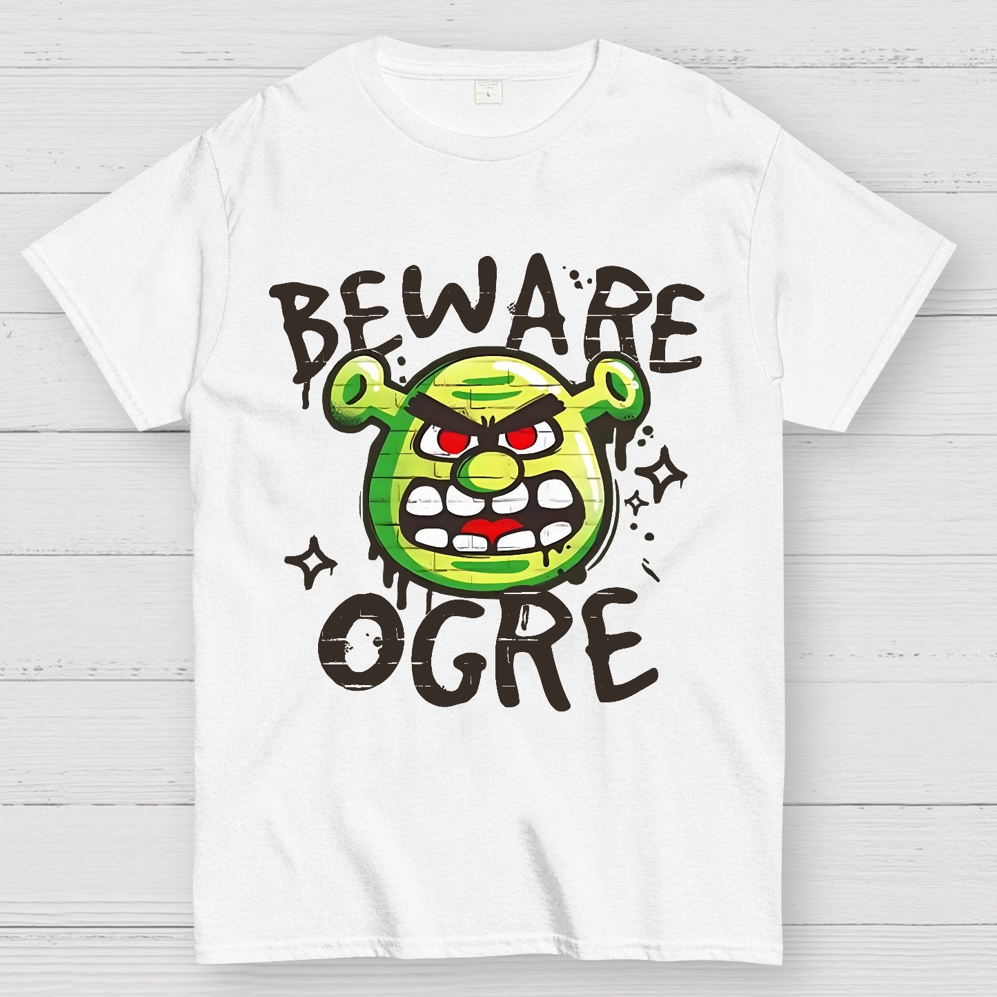 Beware Ogre Graffiti Geek T-Shirt