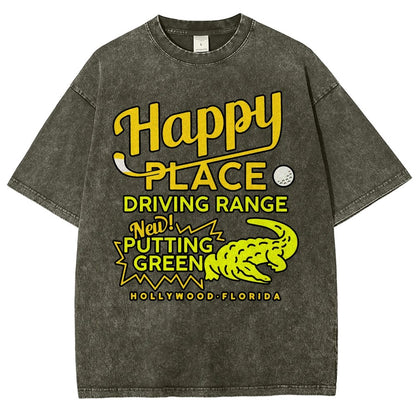 Happy Place Driving Range Vintage Distressed T-shirt