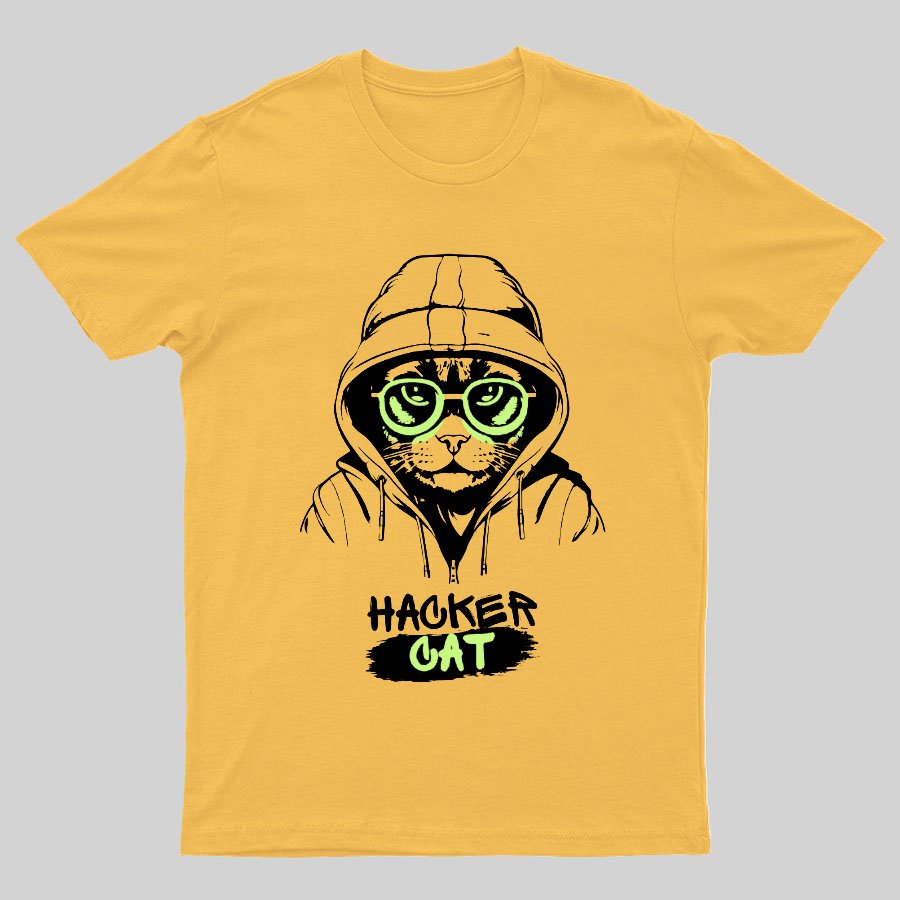 Hacker Cat Geeky T-Shirt