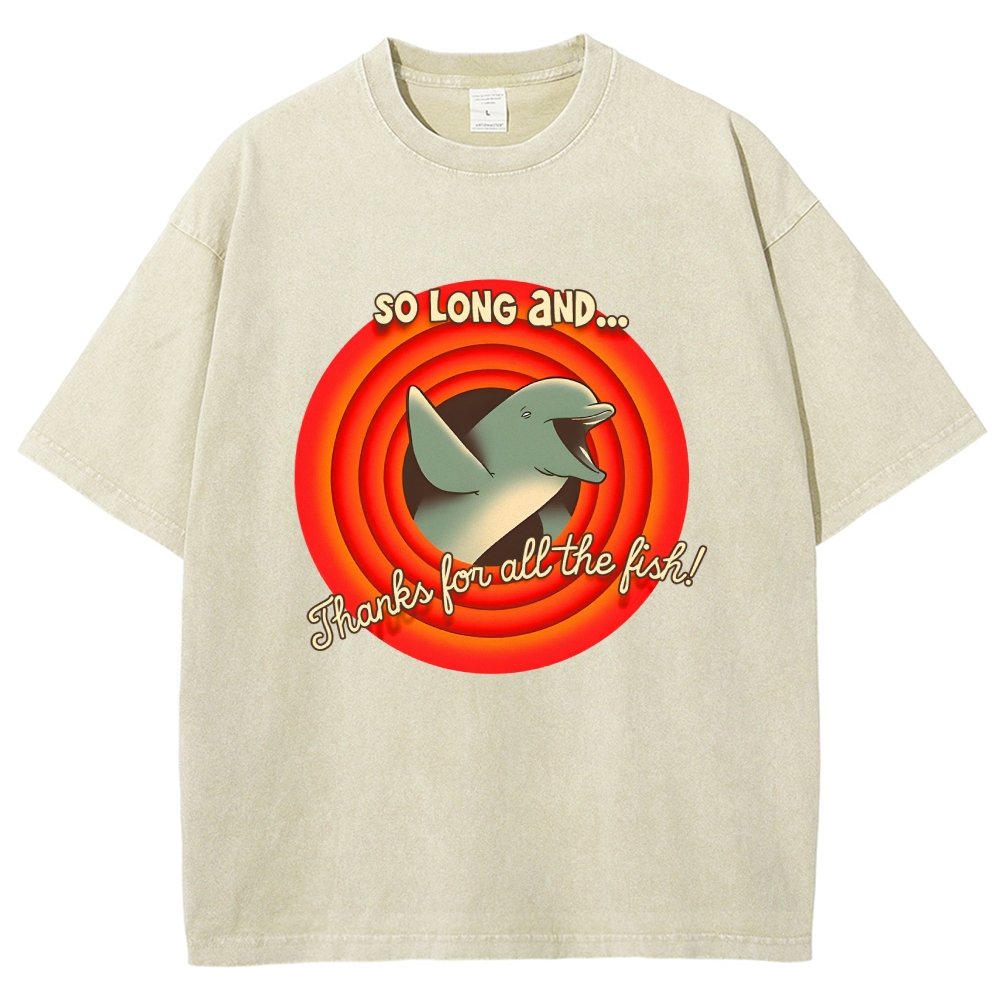 So Long & Thanks for all the Fish Vintage Distressed T-shirt