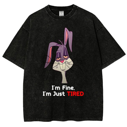 I'm Fine I'm Just Tired Vintage Distressed T-shirt