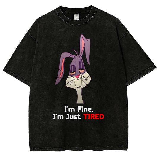 I'm Fine I'm Just Tired Vintage Distressed T-shirt