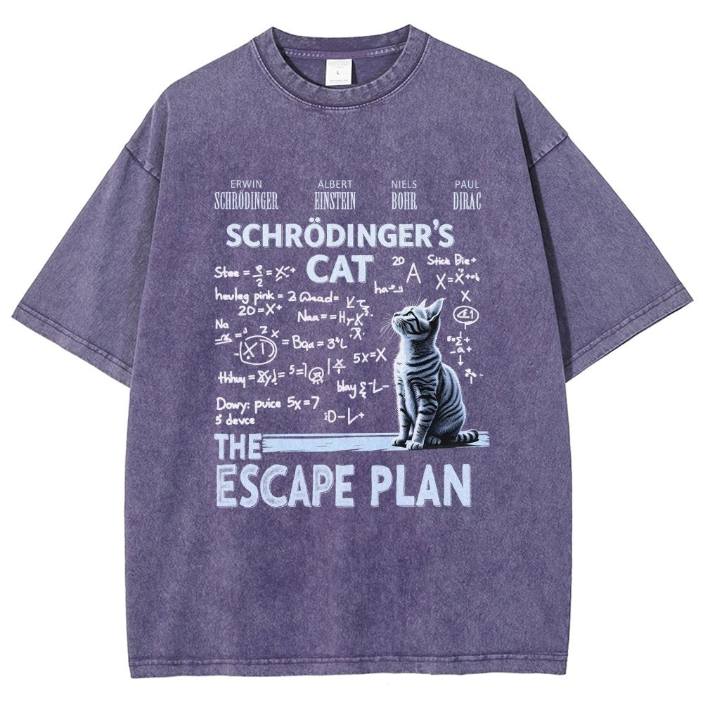 Schrödinger's Cat Escape Plan Vintage Distressed T-shirt