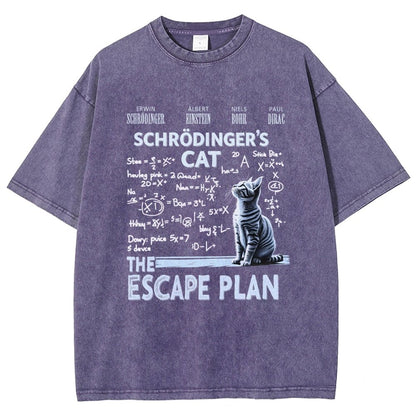Schrödinger's Cat Escape Plan Vintage Distressed T-shirt