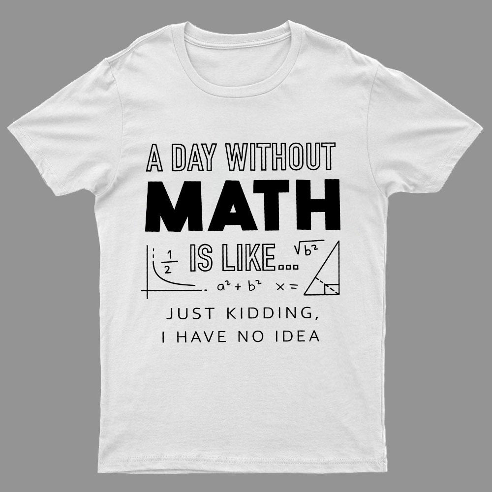 A Day Without Math Is Like Geeky T-Shirt