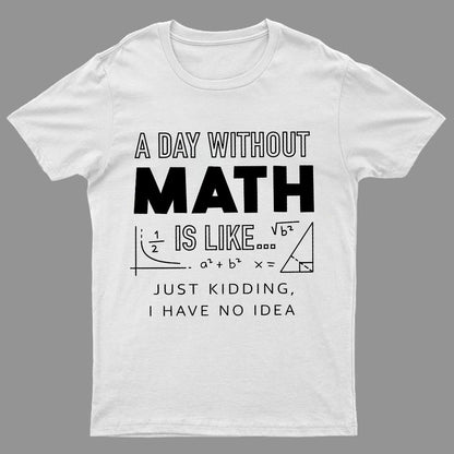 A Day Without Math Is Like Geeky T-Shirt