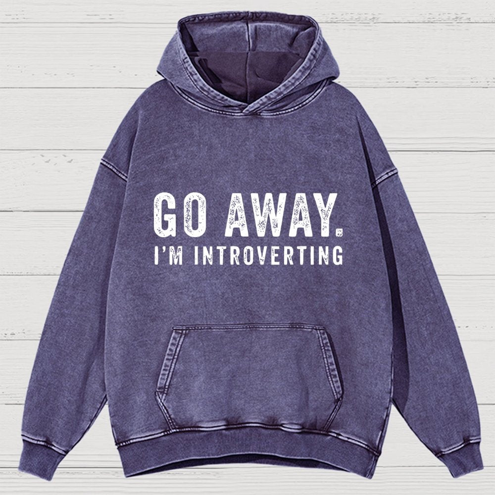 Go Away. I'm Introverting Vintage Distressed Hoodie