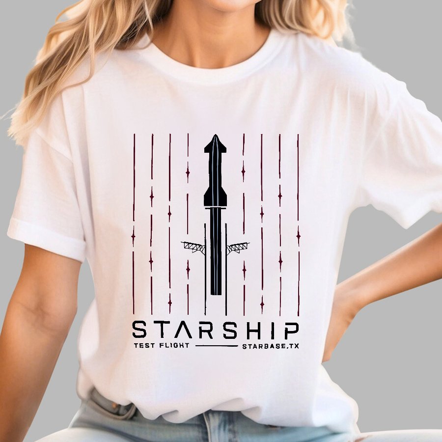 Starship Test Flight Nerdy T-Shirt