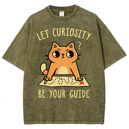 Let Curiosity Be Your Guide Vintage Distressed T-shirt