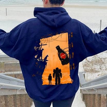 Welcome To This Land Printed Back Unisex Cotton Hoodie