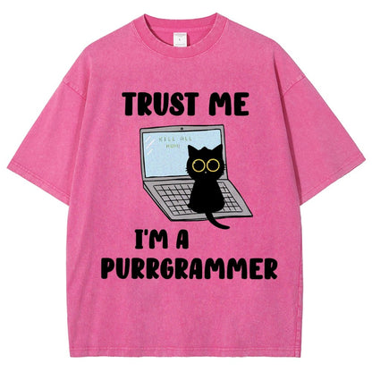 Trust Me Kill All Homi 00 I'm A Purrgrammer Vintage Distressed T-shirt