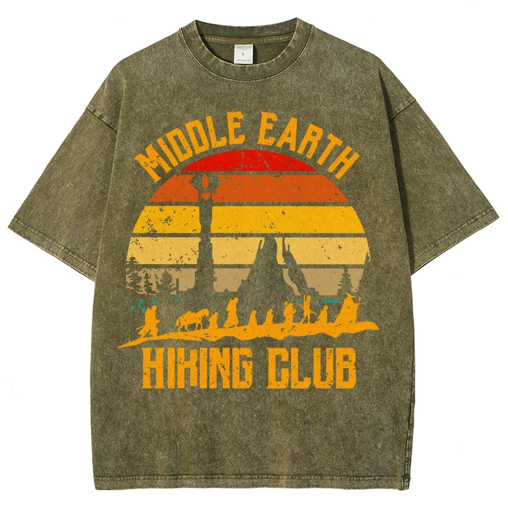 Middle Earth Hiking Club Vintage Distressed T-shirt