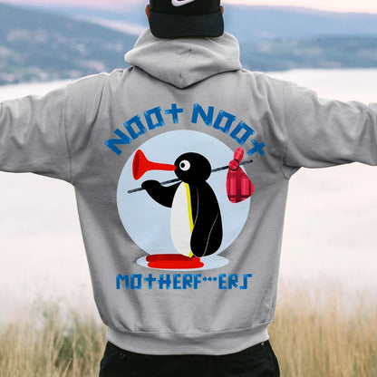 NOOT NOOT MOTHERF***ERS Printed Back Unisex Cotton Hoodie
