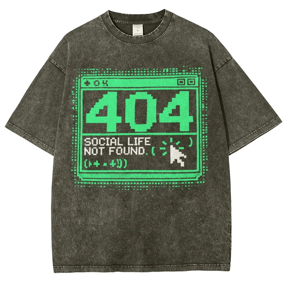 404 Social Life Not Found Vintage Distressed T-shirt