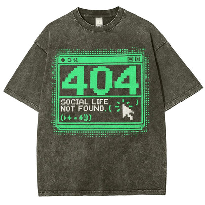 404 Social Life Not Found Vintage Distressed T-shirt