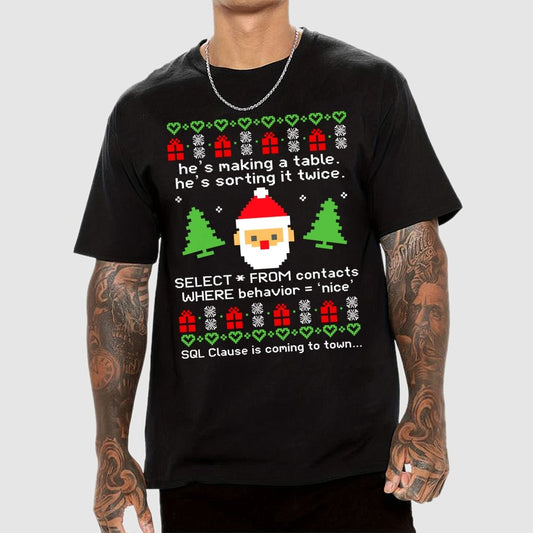 he's making a table Christmas Geek T-Shirt