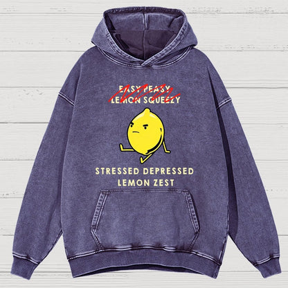 Stressed Depressed Lemon Zest Vintage Distressed Hoodie