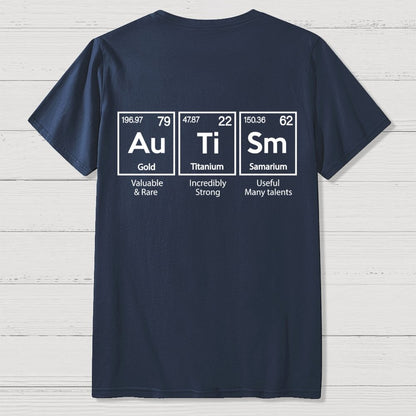 Autism Awareness Elements Periodic Back Printing Geek T-Shirt