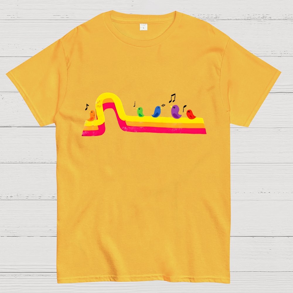 Retro Rainbow Tune Geek T-Shirt