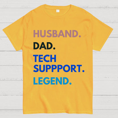 Husband Dad Tech Support Legend Funny It Father Essential Geek T-Shirt
