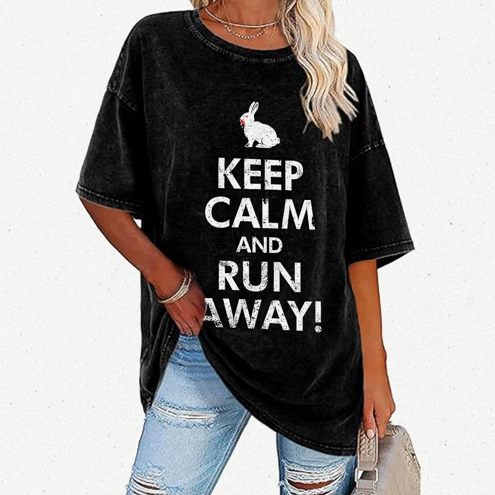 Keep Calm and Run Away! Vintage Distressed T-shirt