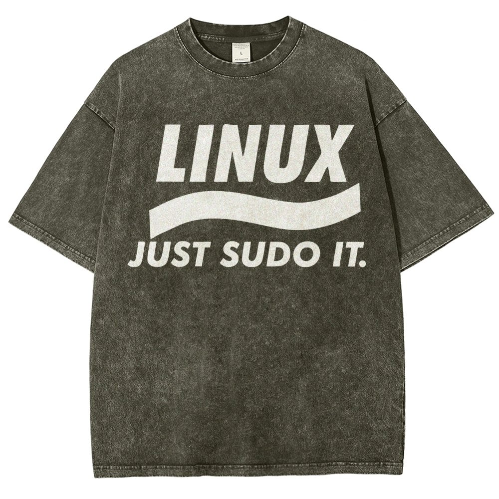 Linux Just Sudo It Vintage Distressed T-shirt