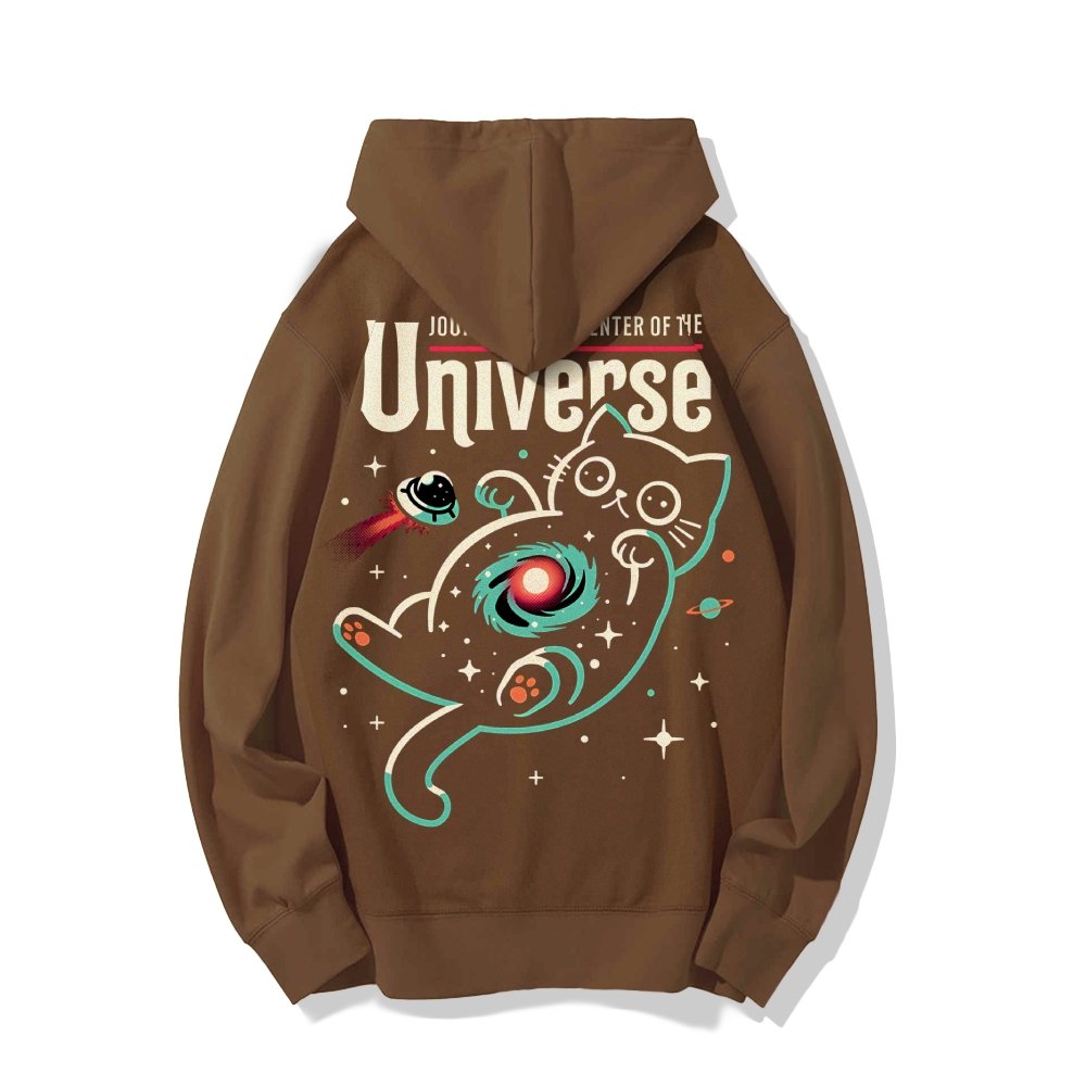 Journey to the Center of the Universe Geek Printed Back Cotton Hoodie