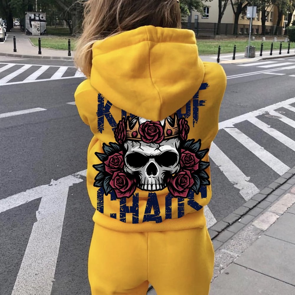 King Of Chaos Printed Back Cotton Hoodie